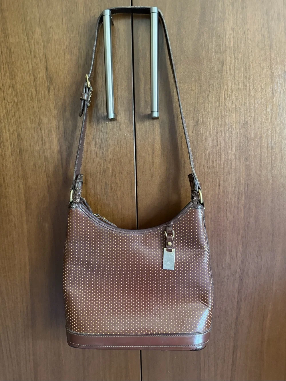 Vintage Dooney & Bourke Perforated Leather Cabrio Shoulder Bag